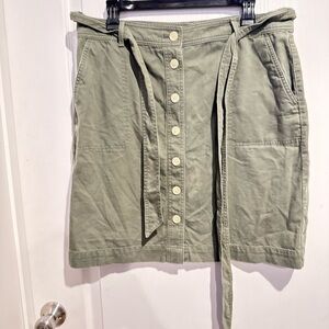 Talbots Sage Green Button-Front Skirt